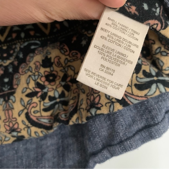 Free People Jacket Womens s Linen cotton Denim Chambray jean Oversized Balloon - Picture 6 of 9